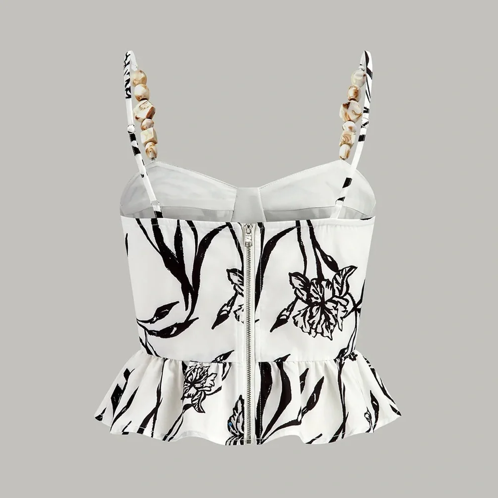Commense Black and White Floral Women Shorts - Picture 6 of 9